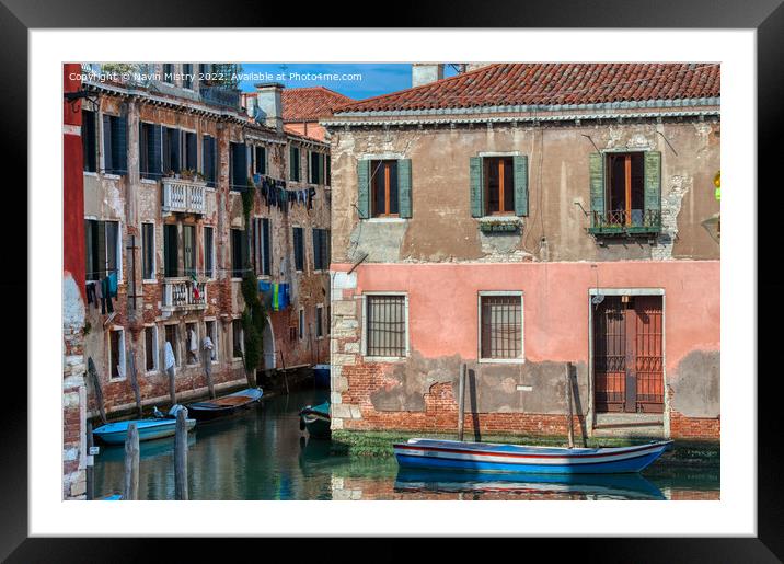 A scene from the back streets of Venice  Framed Mounted Print by Navin Mistry