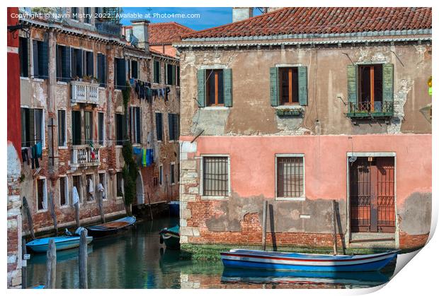 A scene from the back streets of Venice  Print by Navin Mistry