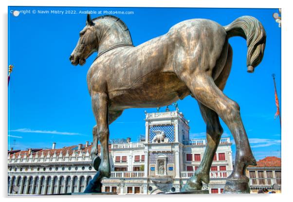 A Bronze Horse of the Triumphal Quadriga, St Marks Basilica, Venice Acrylic by Navin Mistry