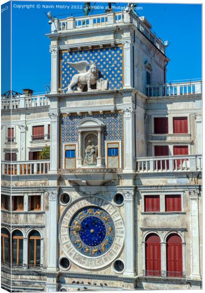 St Mark's Clocktower Venice Canvas Print by Navin Mistry