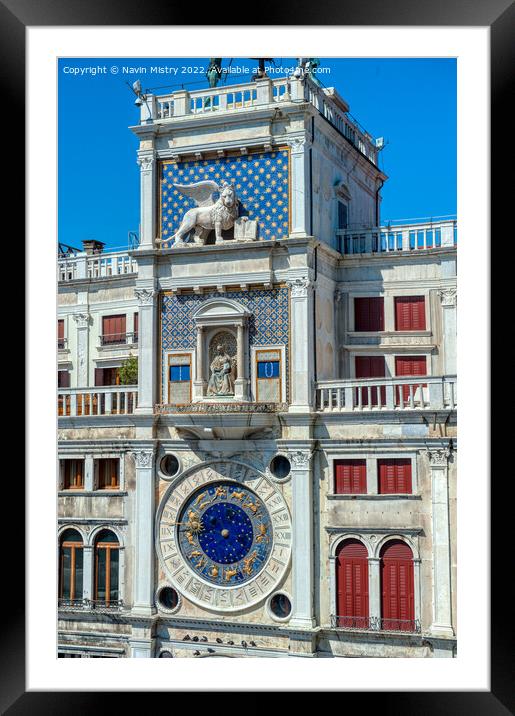 St Mark's Clocktower Venice Framed Mounted Print by Navin Mistry