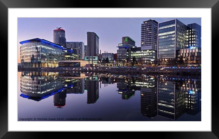 Media City Reflections Framed Mounted Print by Michele Davis
