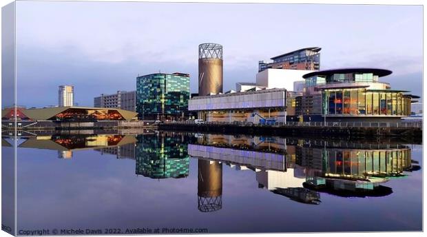 Salford Quays Reflections Canvas Print by Michele Davis