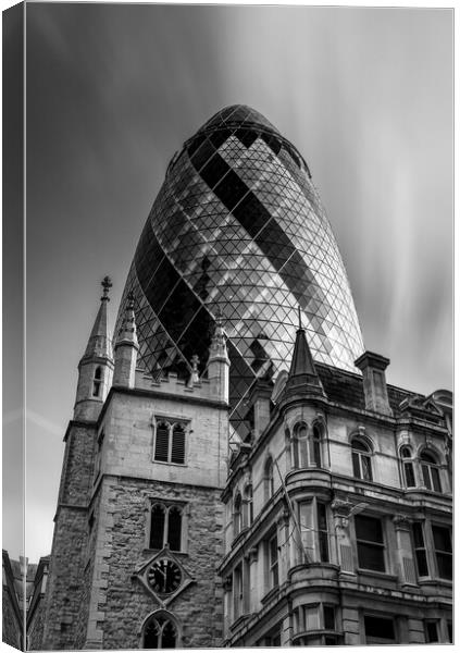 Old and new architecture Gherkin London Canvas Print by Alan Le Bon