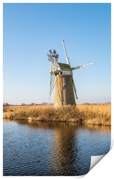 Norfolk drainage mill, How Hill Print by Chris Yaxley