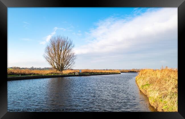 A view down the River Ant, Norfolk Broads. Framed Print by Chris Yaxley