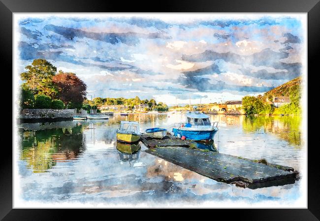 Boats on the River Framed Print by Helen Hotson