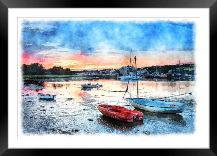 Dusk on the River Tamar Framed Mounted Print by Helen Hotson