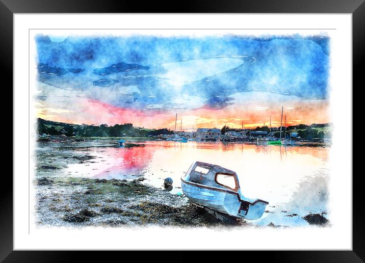 Sunset on the Tamar Framed Mounted Print by Helen Hotson