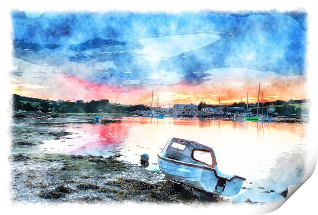 Sunset on the Tamar Print by Helen Hotson