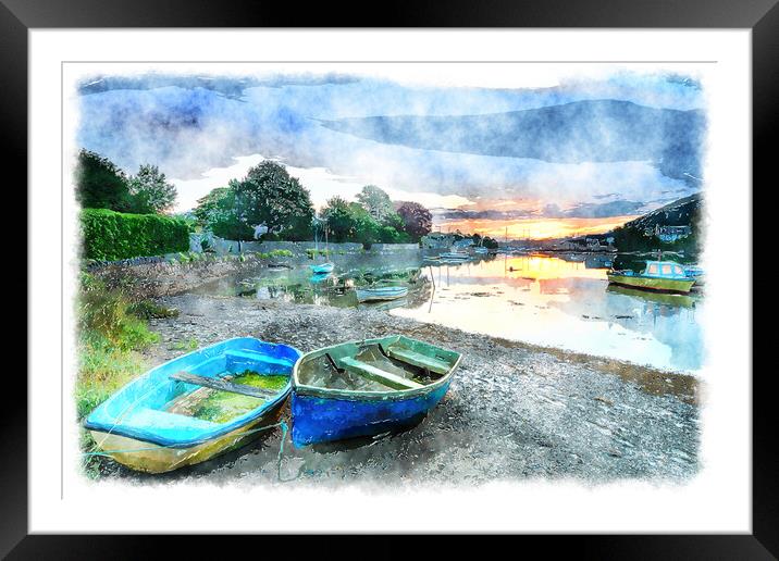 Sunrise on the River Tamar Framed Mounted Print by Helen Hotson