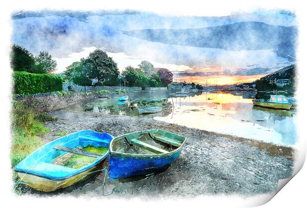 Sunrise on the River Tamar Print by Helen Hotson