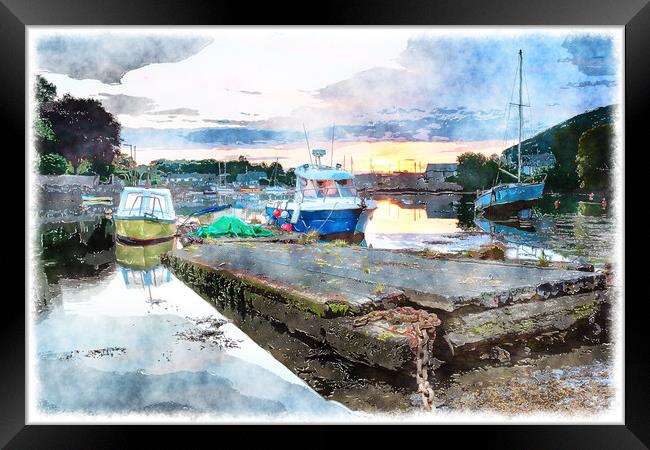 Sunrise on Millbrook Lake Framed Print by Helen Hotson