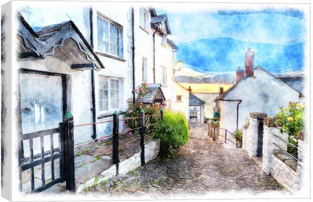 Clovelly Painting Canvas Print by Helen Hotson