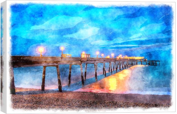 Deal Pier Painting Canvas Print by Helen Hotson