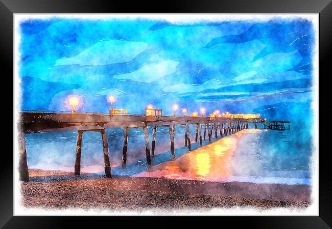Deal Pier Painting Framed Print by Helen Hotson