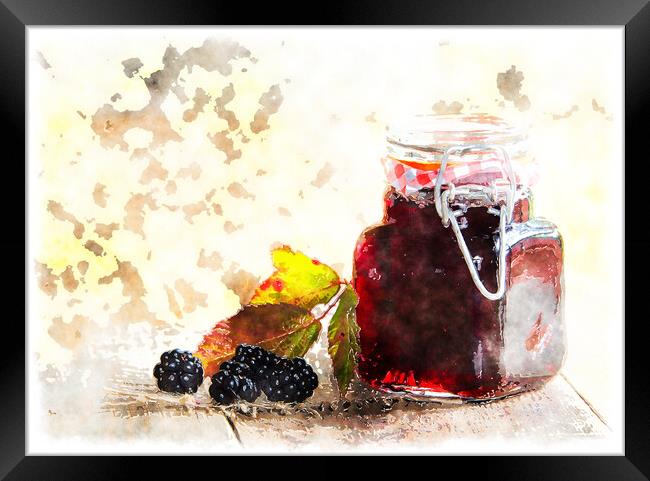Homemade Blackberry Jam Painting Framed Print by Helen Hotson