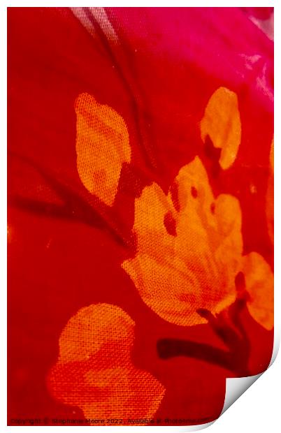 Abstract orange flowers Print by Stephanie Moore