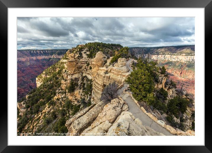 Bright Angel Overlook at the North rim of the Grand Canyon in Arizona, USA Framed Mounted Print by Pierre Leclerc Photography