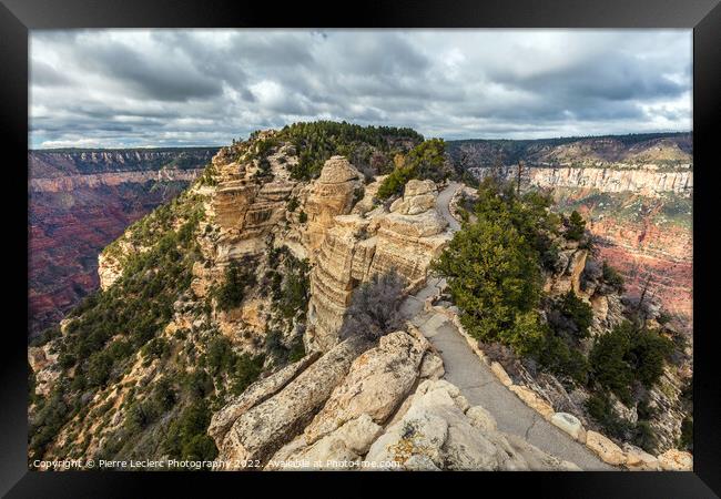 Bright Angel Overlook at the North rim of the Grand Canyon in Arizona, USA Framed Print by Pierre Leclerc Photography