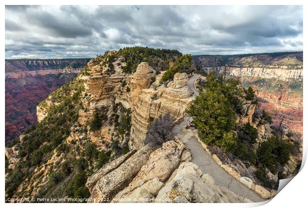 Bright Angel Overlook at the North rim of the Grand Canyon in Arizona, USA Print by Pierre Leclerc Photography