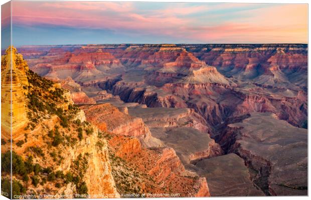 Grand Canyon south rim Sunrise Canvas Print by Pierre Leclerc Photography