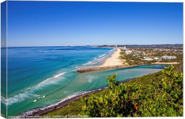View from Burleigh Heads National Park  on a sunny summer's day  Canvas Print by Kevin Hellon