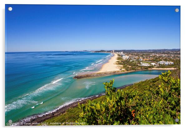 View from Burleigh Heads National Park  on a sunny summer's day  Acrylic by Kevin Hellon