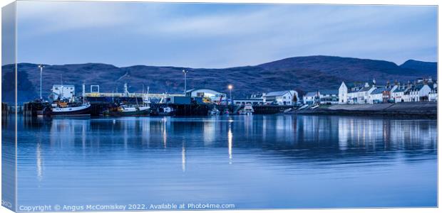 Ullapool harbour and waterfront at daybreak #2 Canvas Print by Angus McComiskey