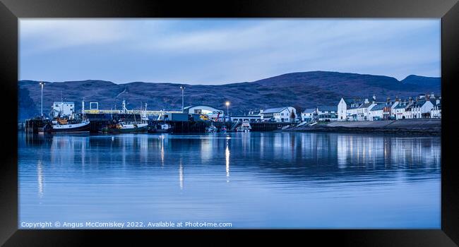 Ullapool harbour and waterfront at daybreak #2 Framed Print by Angus McComiskey