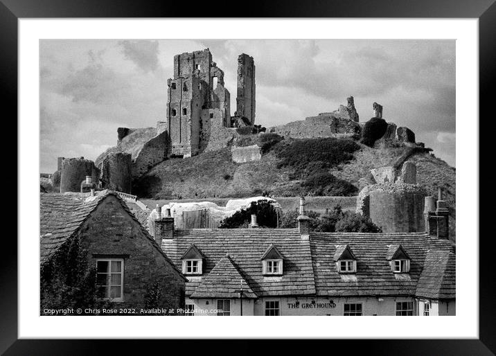 Corfe Castle Framed Mounted Print by Chris Rose