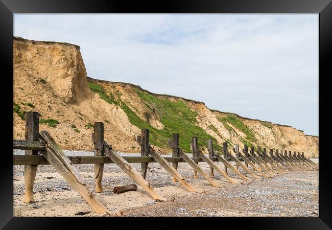 West Runton beach revetments Framed Print by Jason Wells