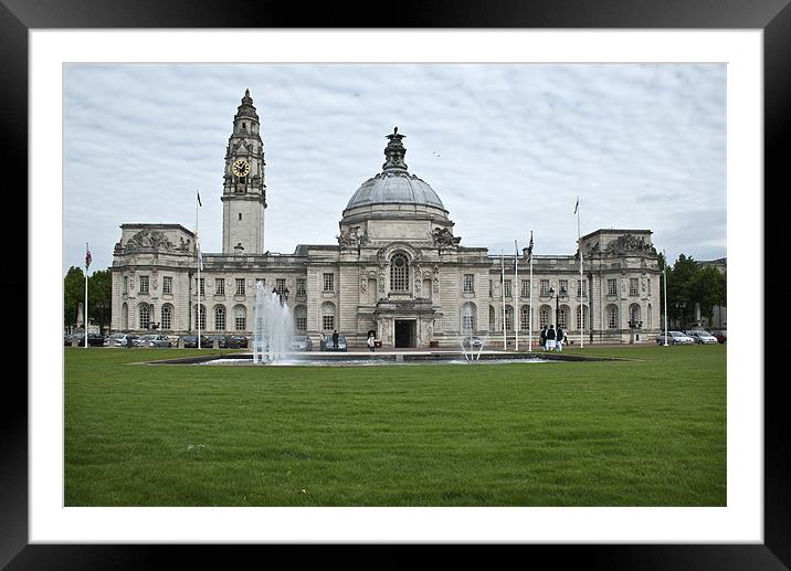 City Hall, Cardiff Framed Mounted Print by Steve Purnell