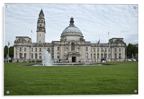 City Hall, Cardiff Acrylic by Steve Purnell