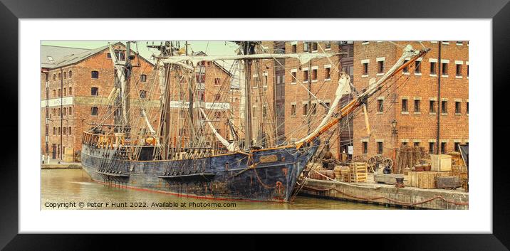 Back In Time Gloucester Dock Framed Mounted Print by Peter F Hunt