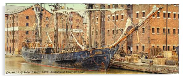 Back In Time Gloucester Dock Acrylic by Peter F Hunt