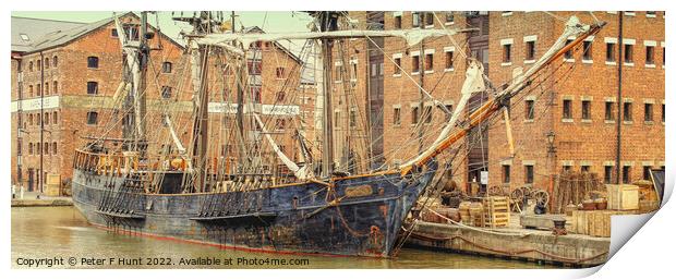 Back In Time Gloucester Dock Print by Peter F Hunt