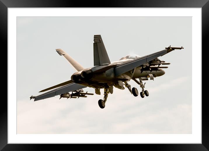 Boeing F-18 On Approach Framed Mounted Print by J Biggadike