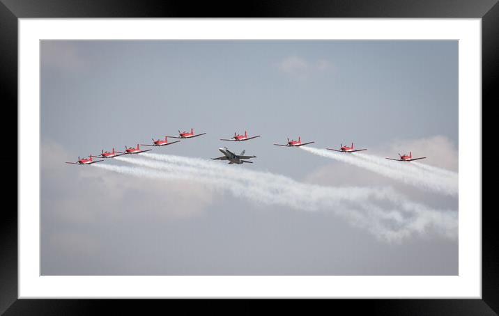Swiss Air Force F18 Hornet and PC7 Team Framed Mounted Print by J Biggadike