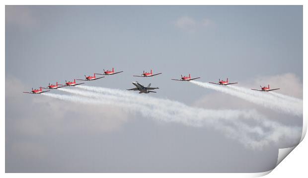 Swiss Air Force F18 Hornet and PC7 Team Print by J Biggadike