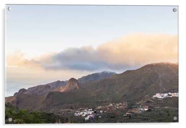 Dawn over the Santiago valley Tenerife Acrylic by Phil Crean