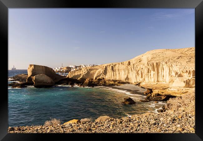 Tajao sandy cliffs Tenerife Framed Print by Phil Crean