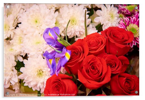 A bouquets of flowers Acrylic by Viktoriia Novokhatska