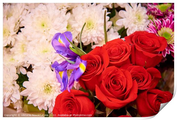 A bouquets of flowers Print by Viktoriia Novokhatska