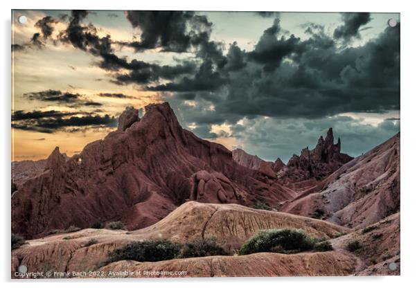 Sunrise at Fairytale canyon in Kyrgyzstan Acrylic by Frank Bach