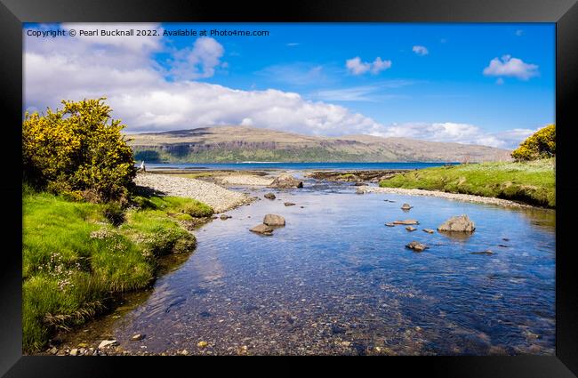 Flowing into Sound of Mull Scotland Framed Print by Pearl Bucknall