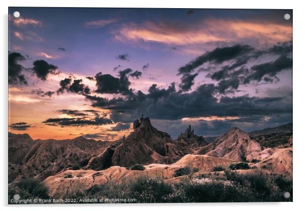 Sunrise at Fairytale canyon in Kyrgyzstan Acrylic by Frank Bach