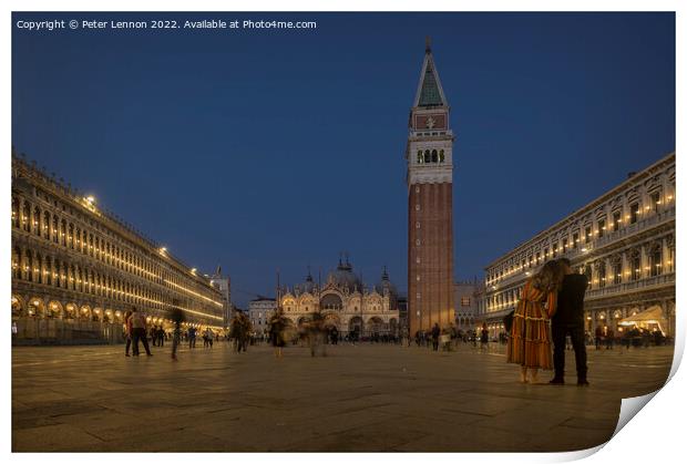 Piazza San Marco Print by Peter Lennon
