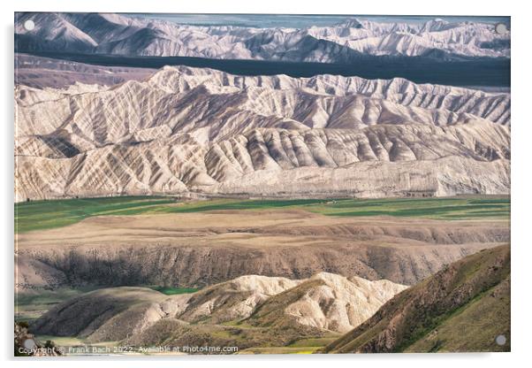 Mountains in Kyrgysztan on a bright day Acrylic by Frank Bach