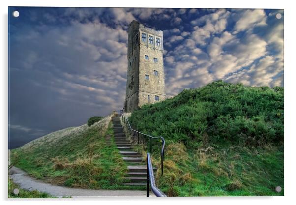 Castle Hill Huddersfield  Acrylic by Alison Chambers